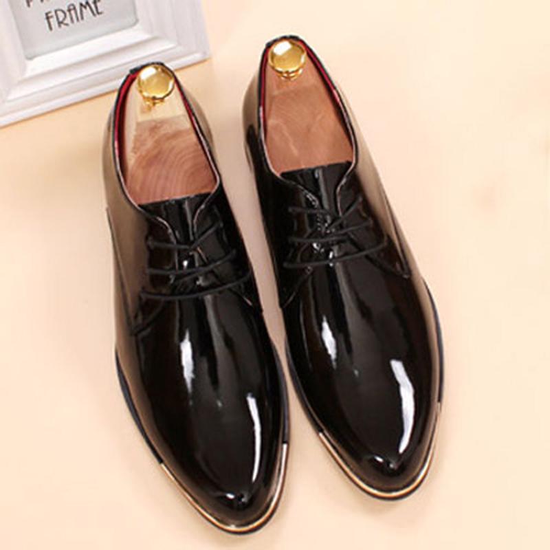 Mens Oxfords Pattern Pointed Toe Genuine Leather Business Formal Wedding Office Shoes