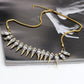 European and American Fashion Punk Rhinestone Gemstone Rivet Spiked Alloy Necklace Jewelry