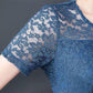 Women's Summer Short Sleeve Lace Dress Loose Round Neck A-Line Skirt