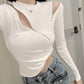 Scheming Zipper Stretch Fashion Top All-match Slim Solid Color Jacket Long-sleeved Knitted Sweater Design