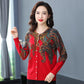 Autumn and Winter Printed Cardigan Women's Plus Size Casual Sweater Coat High-end Wool Sweater