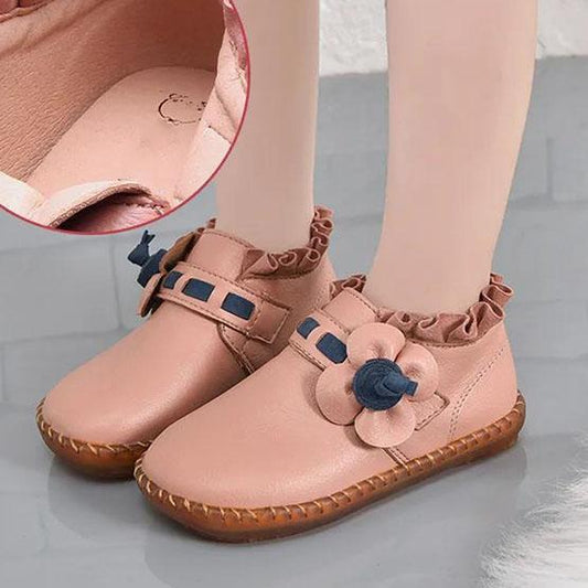 Children's Flat Princess Shoes Girls Spring Autumn Solid Color Flower Decoration Casual Single Shoes