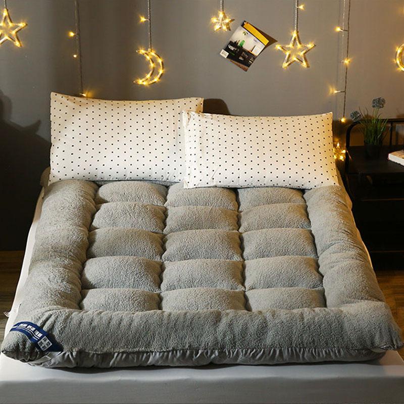 Thick Warm Lamb Velvet Mattress Student Dormitory Single Double Foldable Tatami Non-slip Mattress Mattress