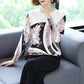 Ethnic Style Plus Size Printed Wool Sweater Ladies Thin Knit Bottoming Sweater O-neck Short Cashmere Sweater Jumper