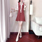 Knit dress female long sleeves autumn new bow tie color trumpet sleeves slim bottoming sweater skirt