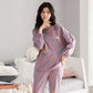 Women Cotton Pajamas Set Cartoon Cute Female Pyjamas Suit Long Sleeve Sleepwear Tops and Pants Sets Home Wear Casual Loose Pullover Nightwear