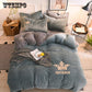 Fleece Duvet Cover Set Bed Cotton Linens Pillowcase 4pcs Pink Bedding Set Bedding Queen King