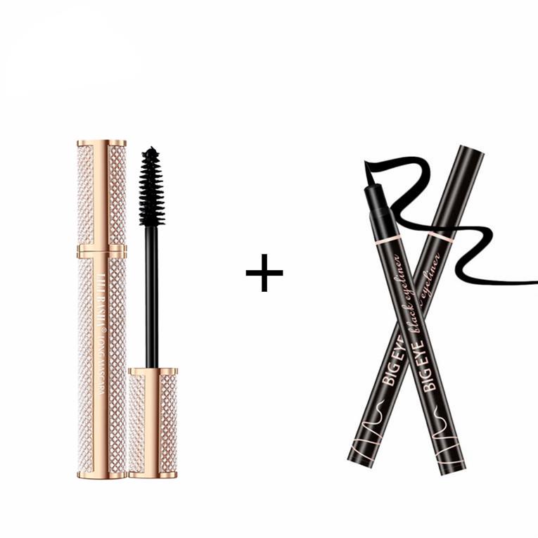 Brow pencil eyeliner lipstick set Tree Mascara Waterproof Elongation Not Matte Long Lasting