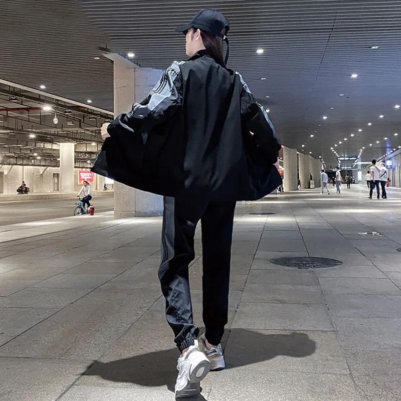 Casual Sportswear Suit Couple Gym Fitness Suit Female Autumn and Winter Loose Tooling Two-piece Yoga Suit Ladies Casual Sets