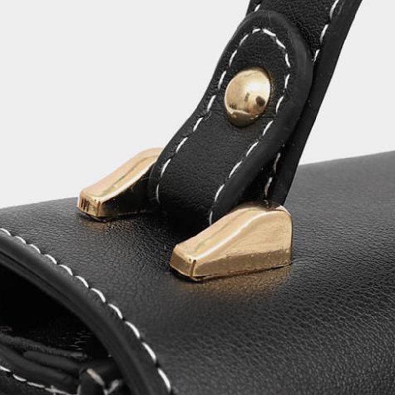 Crossbody Bag Women Solid Color Leather Anti-theft Large Capacity Wear Lock Buckle Hand Shoulder Bag