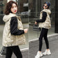 Winter Ladies Hooded Down Vest Jacket Fashion Glossy Down Cotton Sleeveless Jacket Thicken Warm Winter Vest
