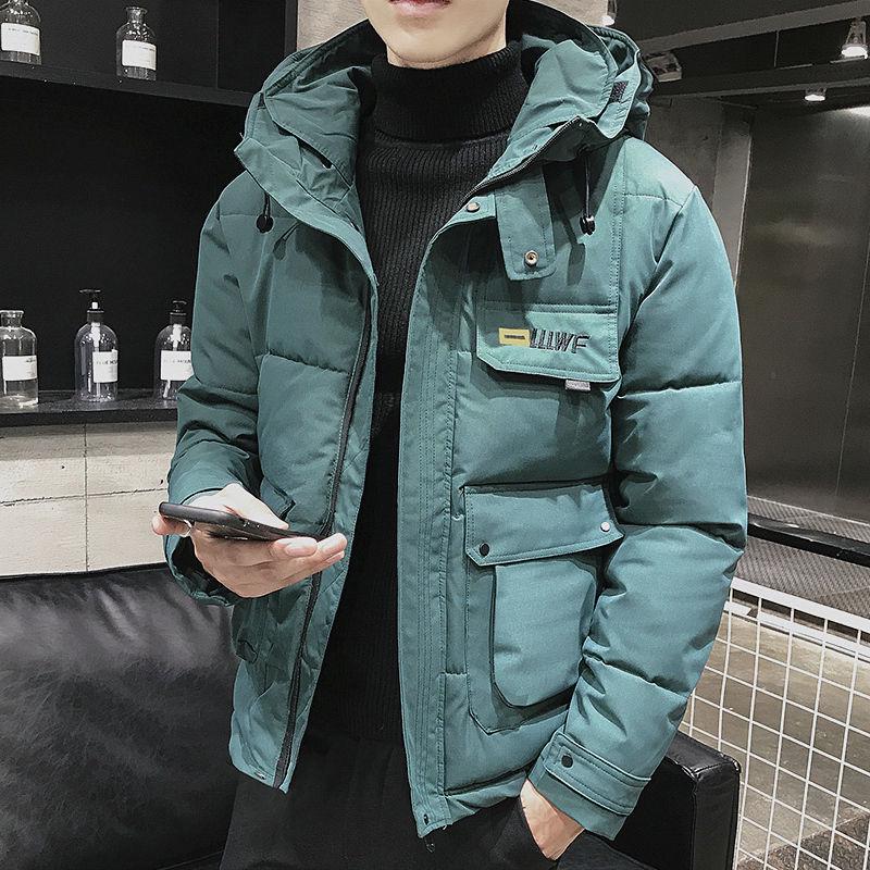 Winter Men's Tooling Cotton-padded Jacket Korean Version of The Trendy Brand Winter Loose Plus Size Padded Jacket Thick Hooded Padded Jacket