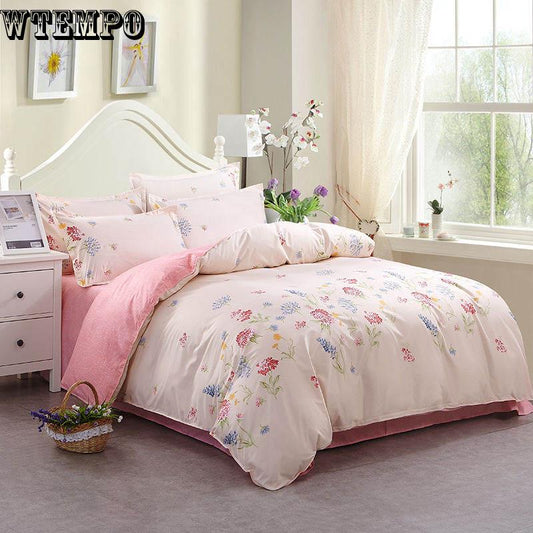 4pcs Bedding Sleep Set Quilt Duvet Cover Pillowcase Comfortable Bedroom Supplies