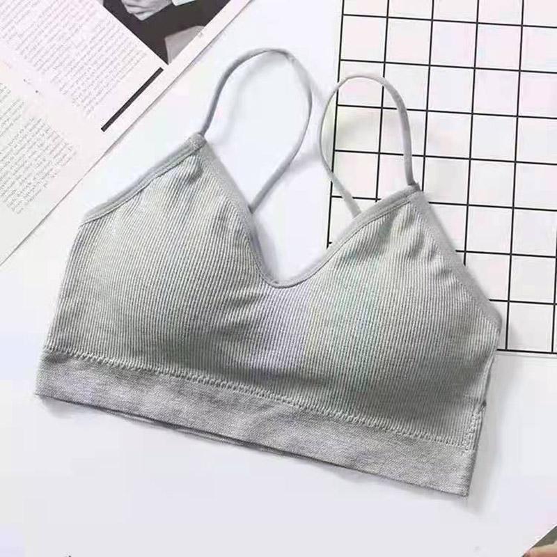 Korean Version of The Anti-glare Fashion Sweet and Sexy Breathable Threaded Sling Beautiful Back Vest Tube Top No Steel Ring Bra