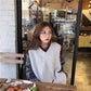 Pofulove Spring Autumn Korean Vest Knit Sweater V-neck Loose Vest Sweater Female Students Lazy Top
