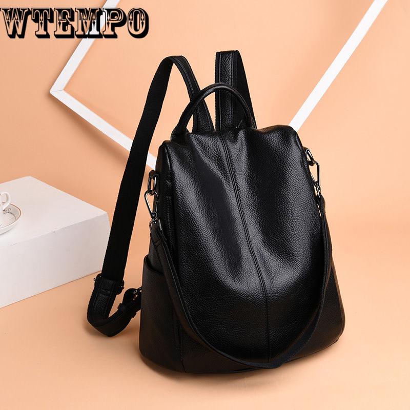 Leather backpack Women Big zipper backpack student bag backpack Female casual travel bags feminina