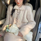 Autumn  Winter College Style Horn Button Knitted Cardigan Jacket Women Casual Fashion Loose Long-sleeved Simple Top