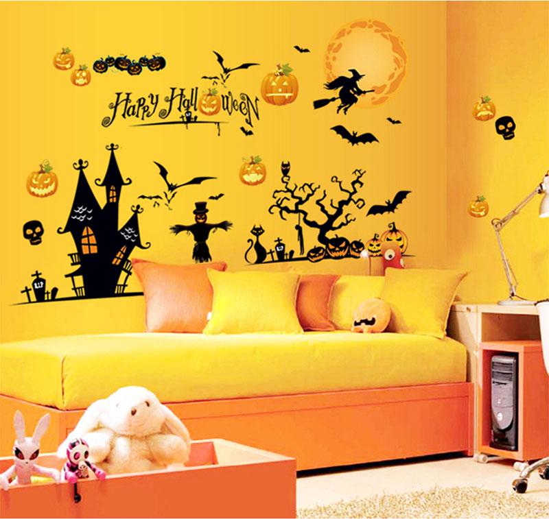 [sticker ]Diy Halloween Wall Sticker Decor For Party Supplies Removable Jack -O -Lantern Behemoth I