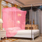 Lace Edge Decoration Old-fashioned Bed Encryption Mosquito Net Household Bedroom Square Top Single Double Mosquito Net with Rope Can Be Tied