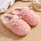 Women's House Slippers Slip-On Anti-Skid Rubbit Indoor Casual Shoes Snow Slippers Warm Thick Insole Floor Flat Shoes Winter Cartoon Footwear