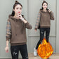 Plus Velvet Padded Hooded Sweater Women 2021 New Autumn and Winter Korean Version Loose Large Size Blouse Winter Jacket Women