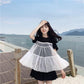 Short-sleeved Female Student Korean Loose T-shirt Summer Sweet Stitching Mesh T-shirt Round Neck Girlfriends Outfit