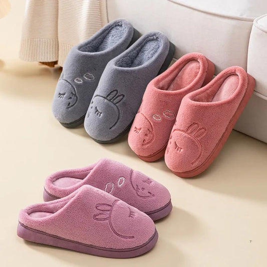 Autumn and Winter Pure Cotton Slippers Cute Slippers Indoor Warm Flat Shoes Casual Home