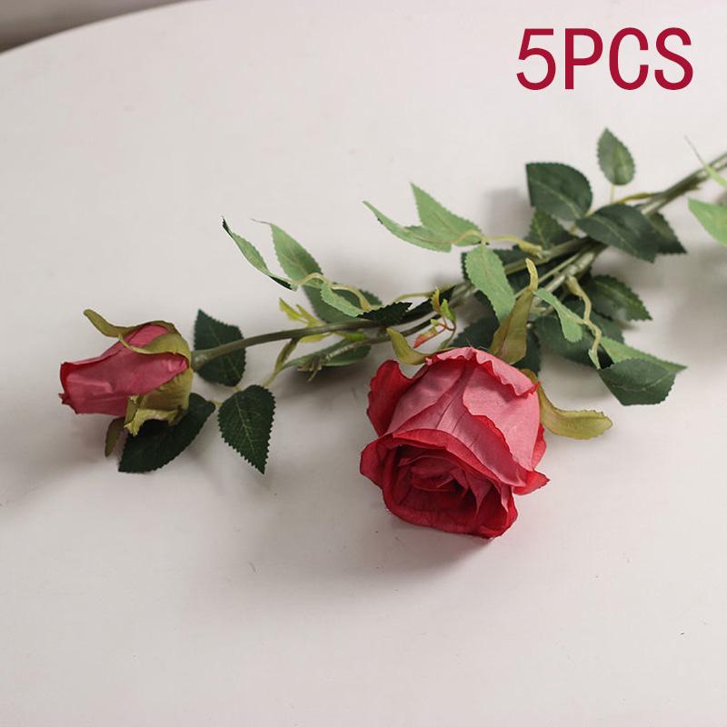 Bulgarian Rose Simulation Bouquet Fake Flower Decoration European Plastic Flower Decoration Silk Flower Living Room Table Decoration