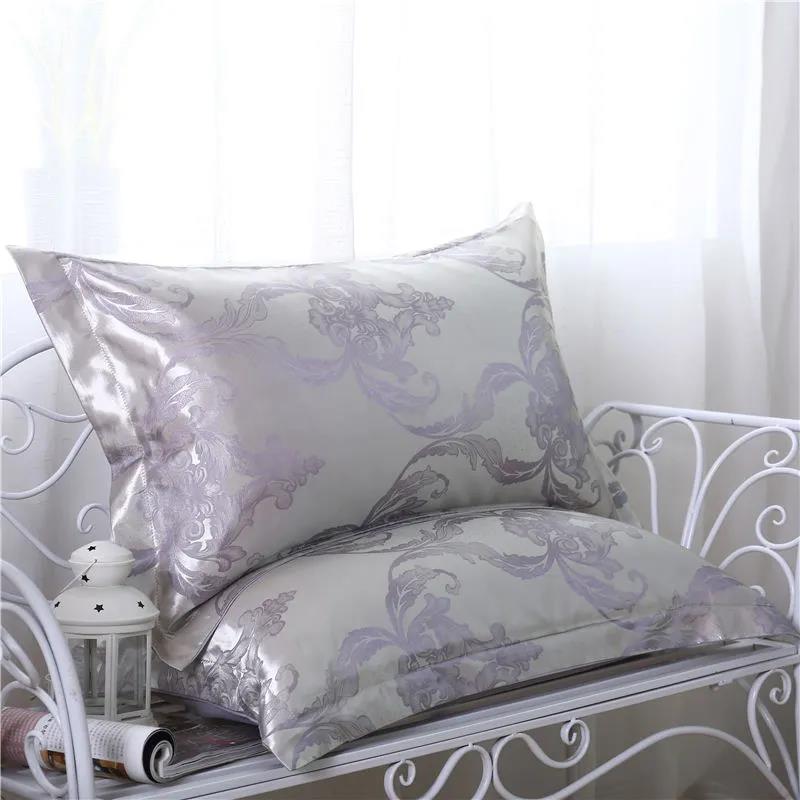 Summer Double Ice Silk Pillowcase Satin Jacquard Ice-cool Skin-friendly Pair of Pillowcases