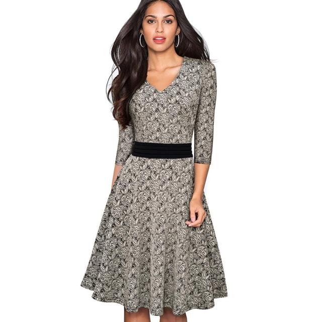 Rose Floral Dresses for Women V Neck Slim Big Hem Short Sleeve Dress Boho Maxi Dresses Spring Autumn Casual Female Clothes