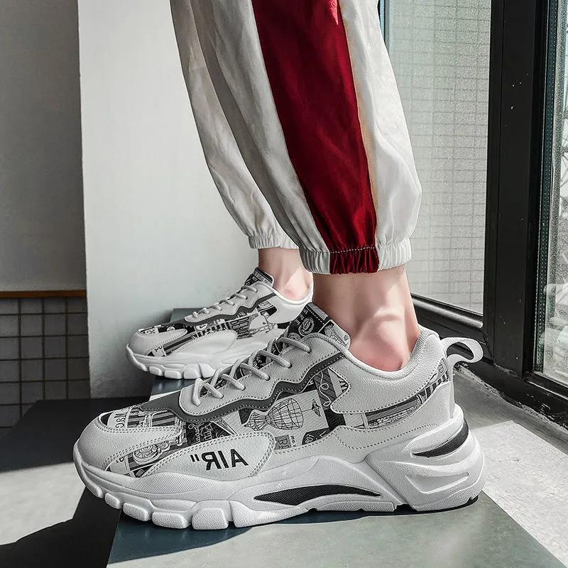 Men's Shoes Korean Version Trend Heightening Shoes Boys Casual All-match Sneakers Ins Dad Shoes