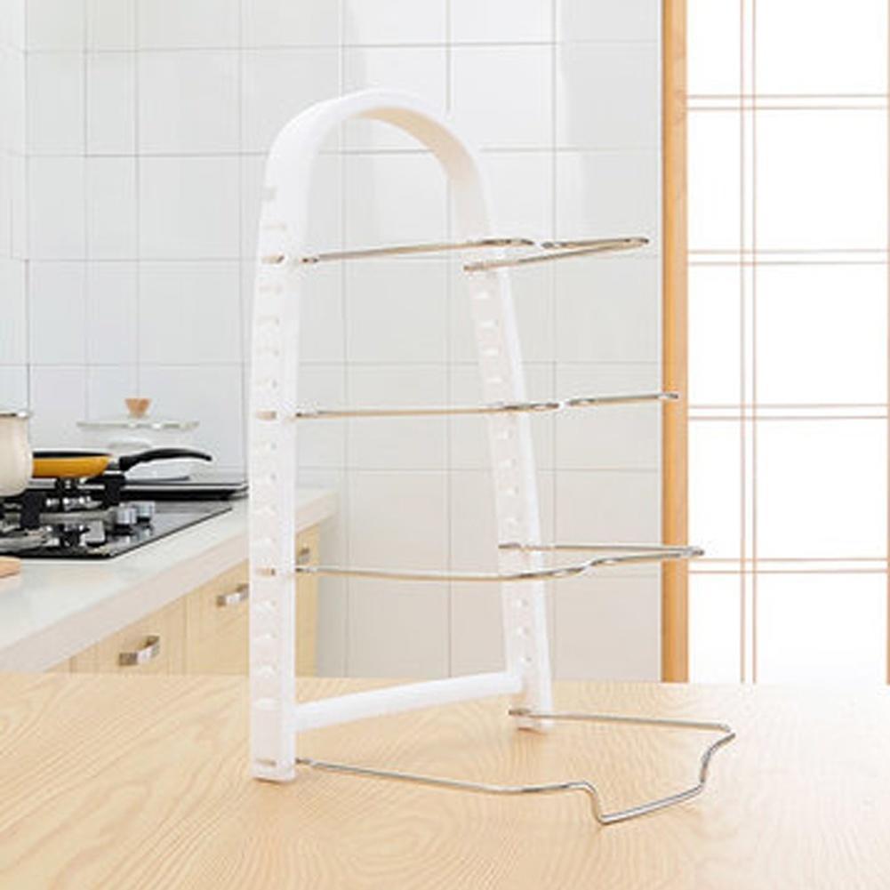 Pot Lid Rack Door Kitchen Storage Cover Holder Organizer Space Saver 4 Shelf
