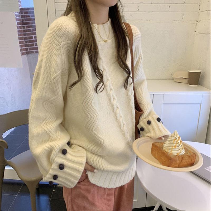 Sweater Woman Twist Pullover Knitwear Korean Lady Style Loose Solid Color Top Trending Purple Sweater Autumn and Winter Jumper