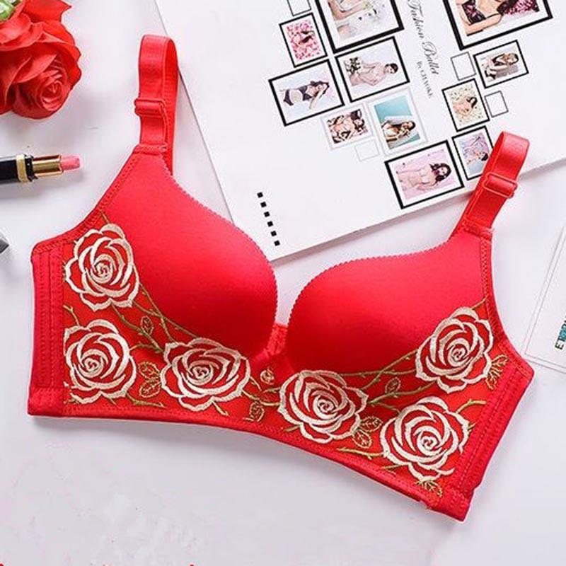 Women Lace Adjustable Gathered Bras Push Up Brassiere 3/4 Back Closure Vest Bra Elegant Bra Thin and Breathable