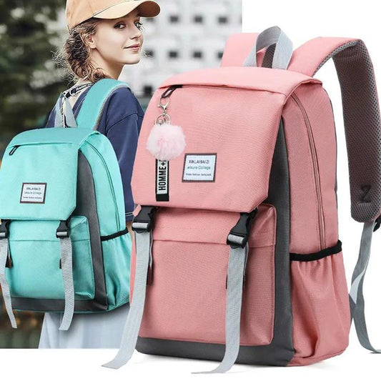 Student Schoolbag Female Korean Version of The Large-capacity Campus Style High School College Students Casual Simple Canvas Backpack