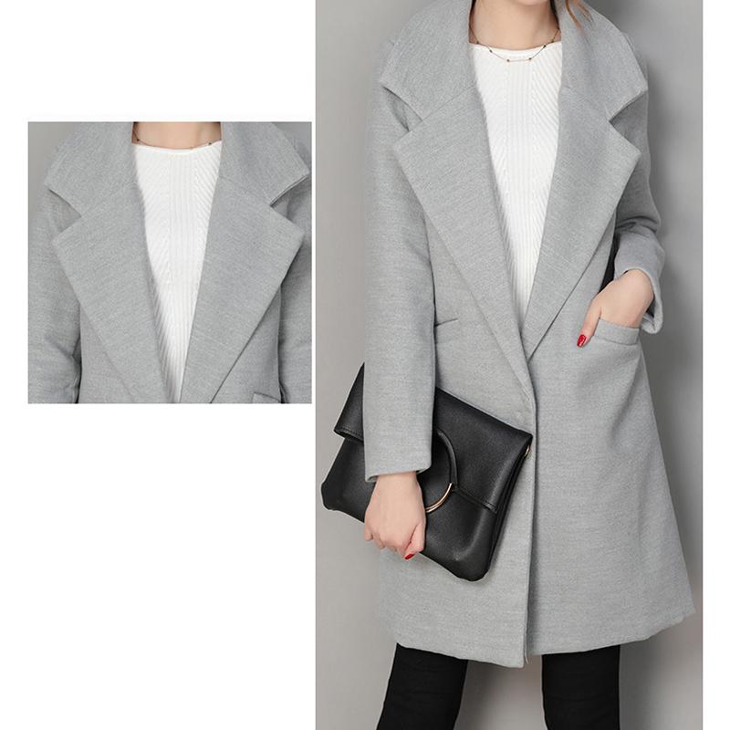 Woman Wool Coat Winter Jacket Women Slim Woolen Long Cashmere Woolen Coats Cardigan Ladies Overcoat