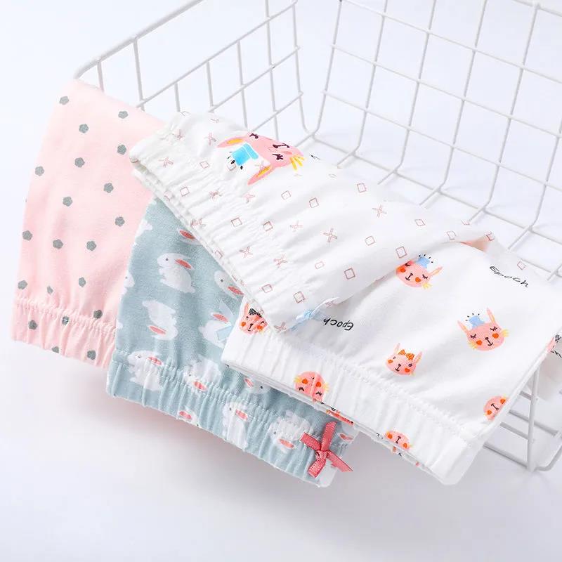 3-12 Yrs Children Girls Cotton Underwear Panty Boxer Baby Kids Lovely Cute Underpants 4pcs/lot