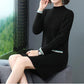 Autumn Winter High Quality pullover Sweater Dress Women Knit Dress thick Long Sweater Dress with Pockets  Outer Wear