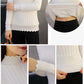 Women  Fleece Sweater Autumn and Winter Warm Knit Sweater Thick High Neck Pullover Sweater Stretch Slim Bottoming Shirt