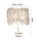 European Fashion Net Red Feather Table Lamp Wedding Celebration Decoration White Bedroom Bedside Creative Living Room Small Light