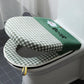 Toilet Cushion Household Waterproof Four-season Universal Three-piece Zippered Lattice Type Toilet Seat Two-piece Toilet Cover Cover Set