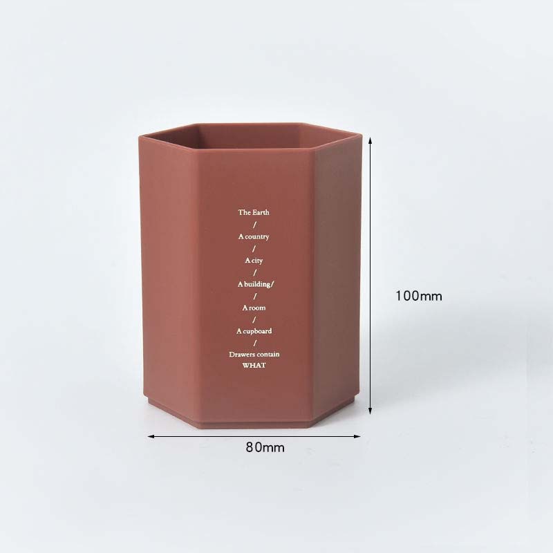 Frosted Large-capacity Simple Student Hexagonal Pen Holder Creative Personality Desktop Storage Container