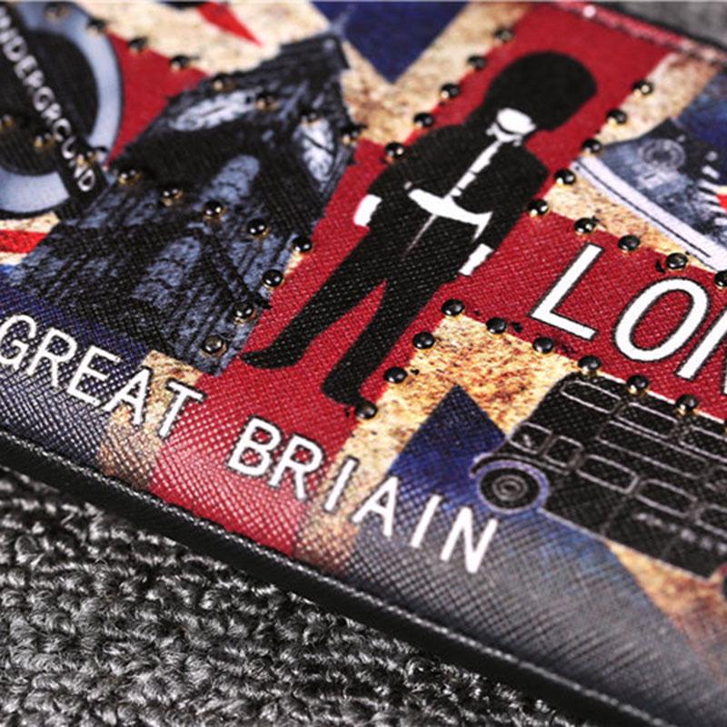 Business Long Wallet Men Women Anti-theft Multi-function PU Flag Card Package Clutch Coin Bag