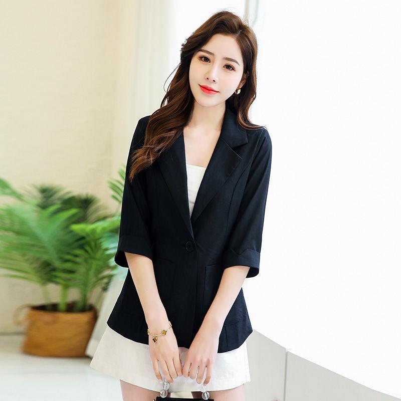 Suit Jacket Female Temperament Spring and Summer Three-quarter Sleeve Thin Shorts Casual Suit Professional Suit Two-piece Casual Suit