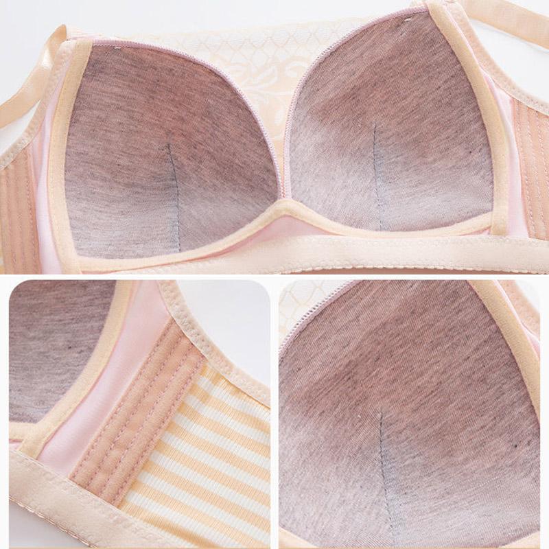 Tube Top Lace Anti-glare Large Size Thin Section Thickened Gathered Bra Breast Adjustment Adjustment Bra Without Steel Ring Underwear Women
