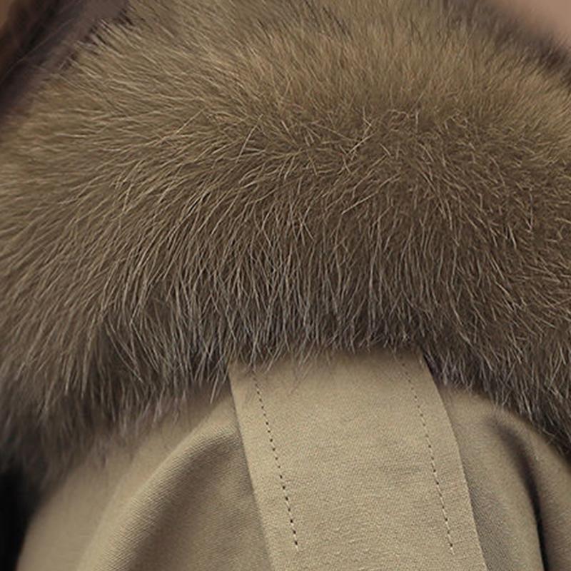 Parker Overcome Female Imitation Fox Big Fur Collar Lamb Wool Short Frock Coat with Velvet To Keep Warm and Comfortable