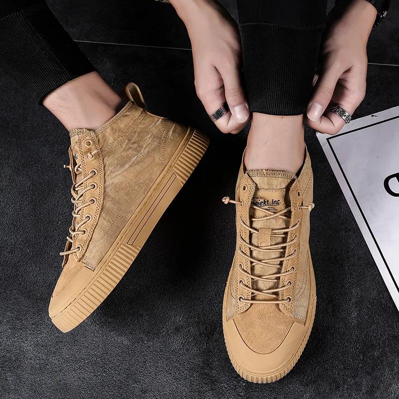 Summer Men's Korean High-top Canvas Shoes Trendy Student Sports Shoes Men's Casual Sneakers