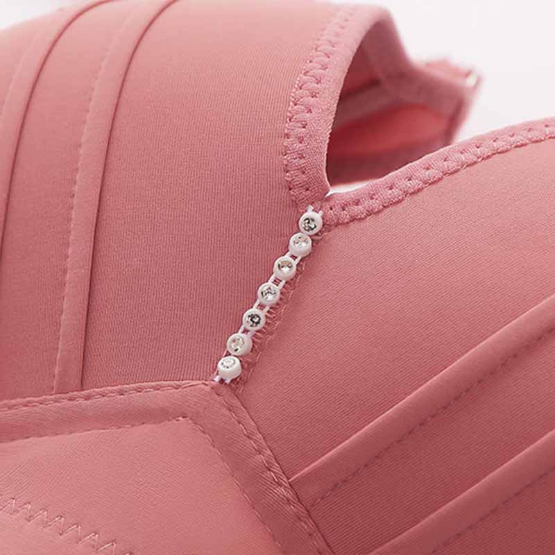 Thin Breathable Large Size Lace Edge Design No Steel Ring Sponge Cup Soft Skin-friendly Upper Support Side Gather Fashion Beauty Back Bra