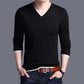 Mens Sweater Winter Warm Knitted Sweater Casual Pullovers V-Neck Long Sleeve Slim Cashmere Sweaters