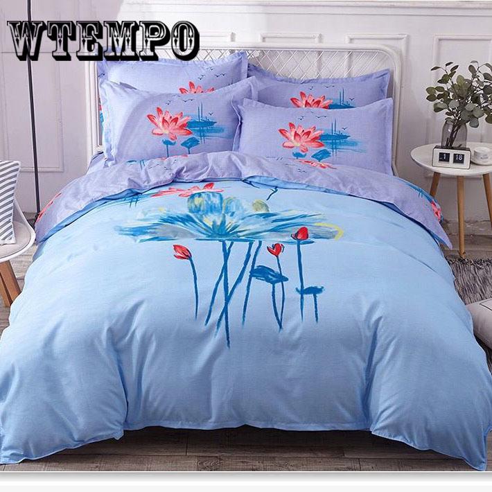 Brand Duvet Cover Fashion 3D Bedding Sets 3pcs Lotus Couple Comforter Cover+pillowcase